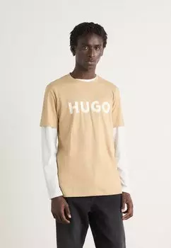 Футболка с принтом DULIVIO HUGO, бежевый