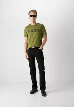 Футболка с принтом Dulivio HUGO, открытая зеленая