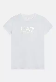 Футболка с принтом EA7 Emporio Armani, белая