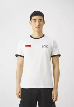 Футболка с принтом EA7 Emporio Armani, белый