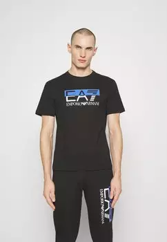Футболка с принтом EA7 Emporio Armani, черная