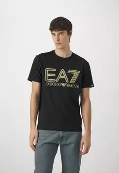 Футболка с принтом EA7 Emporio Armani, черная
