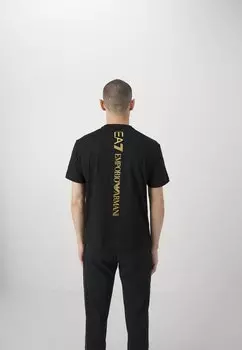 Футболка с принтом EA7 Emporio Armani, черная