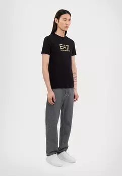 Футболка с принтом EA7 Emporio Armani, черный