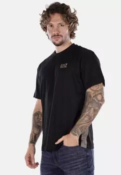 Футболка с принтом EA7 Emporio Armani, черный