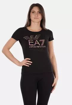 Футболка с принтом EA7 Emporio Armani, черный