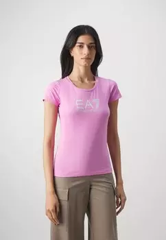 Футболка с принтом EA7 Emporio Armani, цвет rosa medio