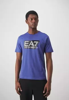 Футболка с принтом EA7 Emporio Armani, цвет bluette