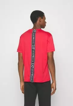 Футболка с принтом EA7 Emporio Armani, красная