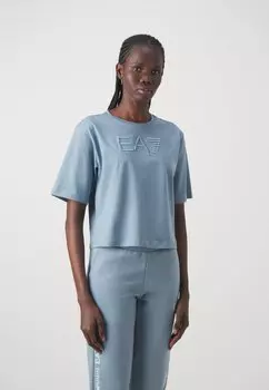 Футболка с принтом EA7 Emporio Armani, синий