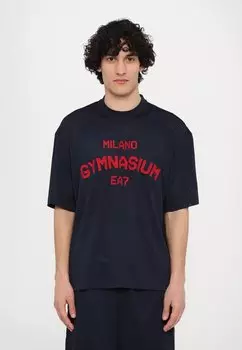 Футболка с принтом EA7 Emporio Armani, синий