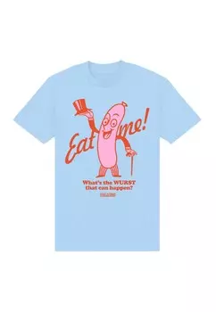 Футболка с принтом EAT ME Henry Tiger, светло-голубой