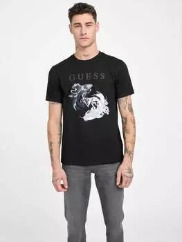 Футболка с принтом Eco Ogon Guess Factory, черный