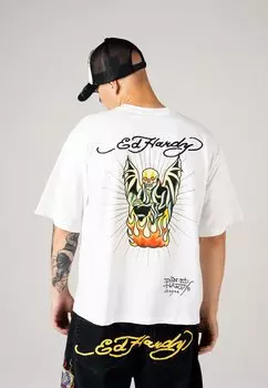 Футболка с принтом Ed Hardy, белый