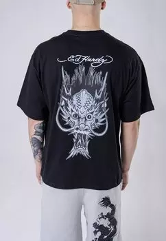Футболка с принтом Ed Hardy, черный