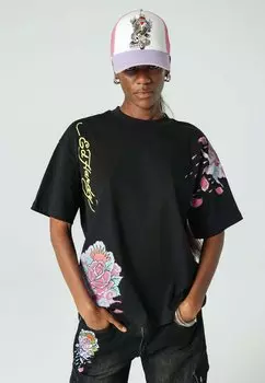 Футболка с принтом Ed Hardy, черный