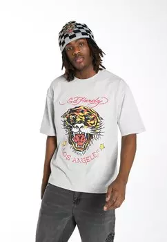 Футболка с принтом Ed Hardy, серый