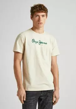 Футболка с принтом EGGO Pepe Jeans, бежевый