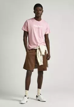 Футболка с принтом Eggo Pepe Jeans, пепельно-розовая