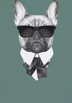 Футболка с принтом EIN FESCHER HUND watapparel, темно-зеленый