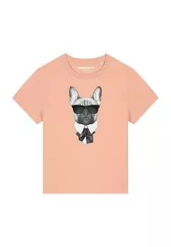 Футболка с принтом EIN FESCHER HUND watapparel, светло-розовый