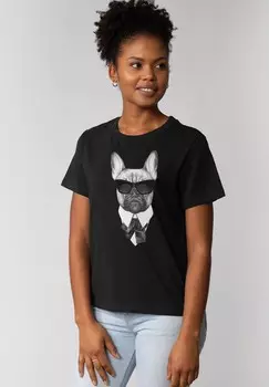 Футболка с принтом EIN FESCHER HUND watapparel, черный