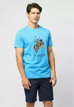Футболка с принтом EIVIND U.S. Polo Assn., бирюзовый