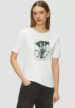 Футболка с принтом ELASTISCHES MIT FRONT s.Oliver, белый