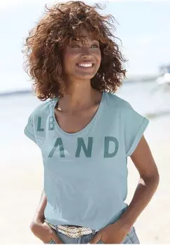 Футболка с принтом Elbsand, цвет trkis