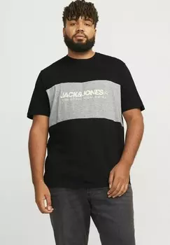 Футболка с принтом ELEGACY BLOCKING TEE NECK Jack & Jones, черный
