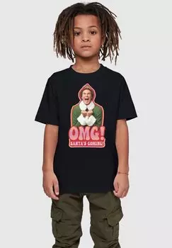 Футболка с принтом ELF SANTA IS COMING ABSOLUTE CULT, цвет black