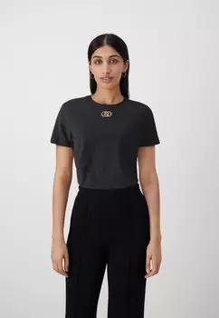 Футболка с принтом Elisabetta Franchi, черный