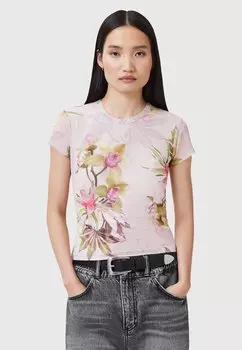 Футболка с принтом ELLIE AllSaints, розовый