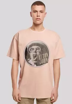 Футболка с принтом ELTON JOHN VINTAGE CIRCLE F4NT4STIC, бежевый