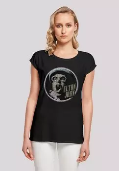 Футболка с принтом ELTON JOHN VINTAGE CIRCLE F4NT4STIC, черный