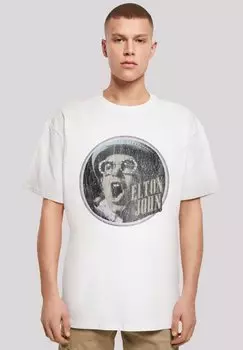 Футболка с принтом ELTON JOHN VINTAGE CIRCLE F4NT4STIC, белый