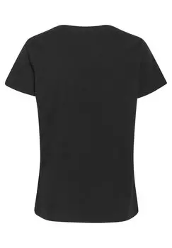 Футболка с принтом ELVIRE V-NECK Cream, черный