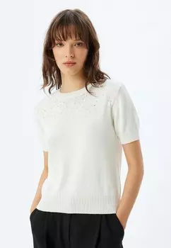 Футболка с принтом EMBELLISHED Koton, белый