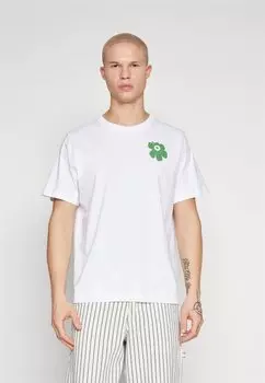 Футболка с принтом Embla Unikko Placement Unisex Marimekko, цвет off-white, green