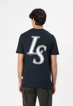 Футболка с принтом EMBLEM GRAPHIC Lyle & Scott, темно-синий