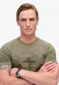 Футболка с принтом EMBOSSED GRAPHIC Superdry, зеленый