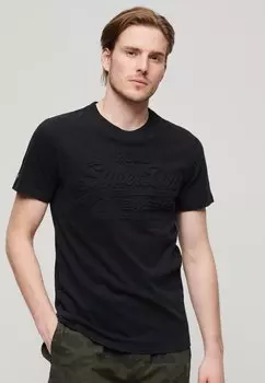 Футболка с принтом EMBOSSED VINTAGE LOGO Superdry, цвет jet black