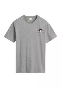 Футболка с принтом EMBROIDERED ARCHIVE SHIELD GANT, серый
