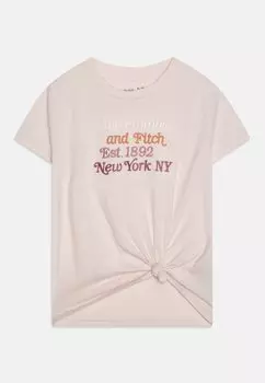 Футболка с принтом Embroidered Logo Solid Abercrombie & Fitch, цвет mauve chalk