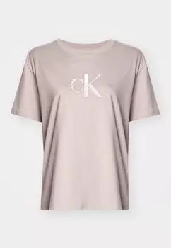 Футболка с принтом EMBROIDERED MONOLOGO TEE Calvin Klein Jeans, бежевый