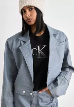 Футболка с принтом EMBROIDERED MONOLOGO TEE Calvin Klein Jeans, черный