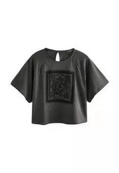 Футболка с принтом EMBROIDERED Next, серый