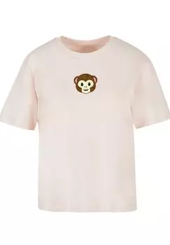 Футболка с принтом EMOJI COUTURE SMILING MONKEY FURRY FACE F4NT4STIC, розовый