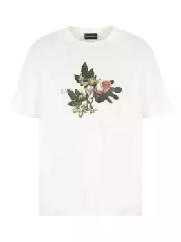 Футболка с принтом EMPORIO ARMANI, белый