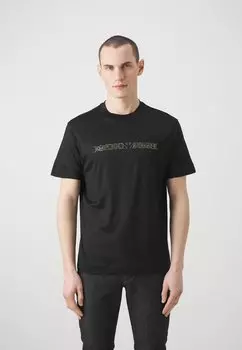 Футболка с принтом Emporio Armani, черная